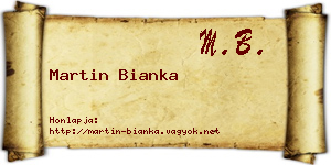 Martin Bianka névjegykártya